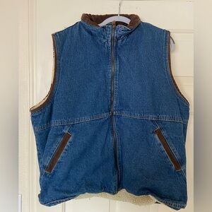 Wrangler’s Denim Vest with Sherpa Lining size XL